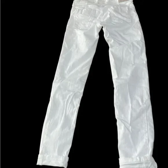 Jeckerson White Denim Jeans Sz. 24 Made in Italy Runs 26” - Picture 6 of 12